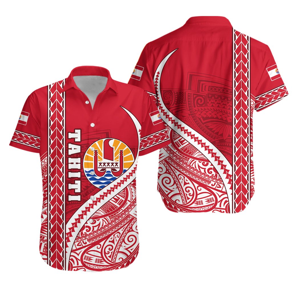 Tahiti Rugby Hawaiian Shirt Marvelous Version Red Unisex Red - Polynesian Pride