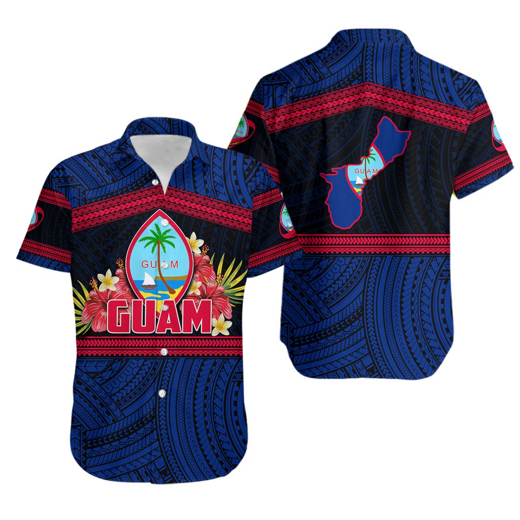 Guam Rugby Polynesian Patterns Hawaiian Shirt Unisex Blue - Polynesian Pride