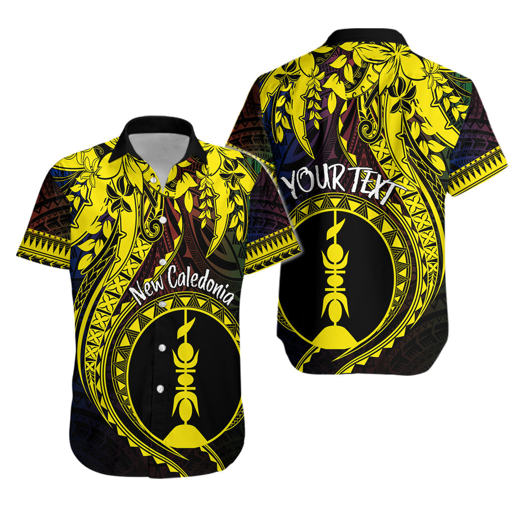 New Caledonia Personalised Hawaiian Shirt Kanaky Mix Plumeria LT7 Unisex Black - Polynesian Pride