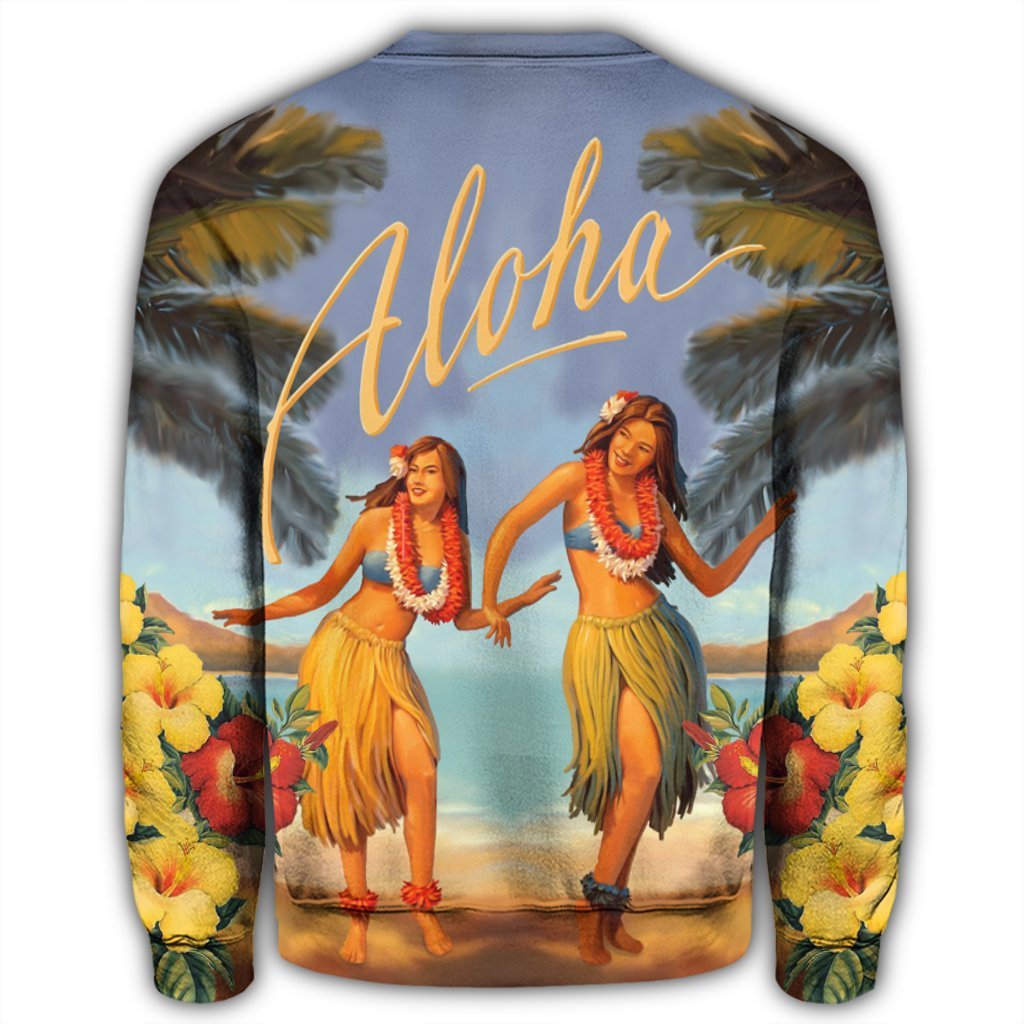 Hawaiian Aloha Hula Girl Hibiscus Polynesian Sweatshirt - AH - Polynesian Pride