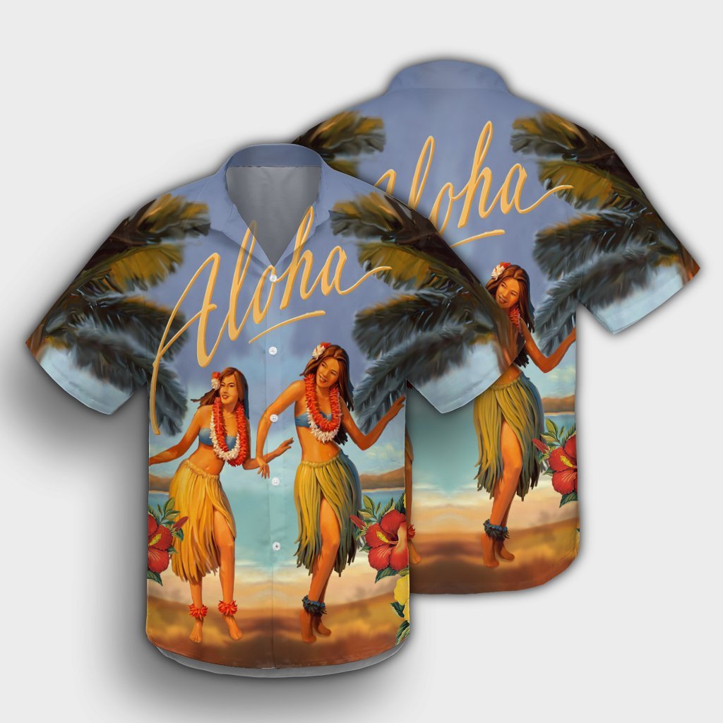 Hawaiian Aloha Hula Girl Hibiscus Polynesian Hawaiian Shirt - AH - Polynesian Pride
