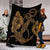 Hawaiian Anchor Poly Tribal Hibiscus Polynesian Premium Blankets Gold - AH - Polynesian Pride