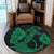 Hawaiian Anchor Poly Tribal Hibiscus Polynesian Round Carpet Green - AH - Polynesian Pride