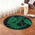 Hawaiian Anchor Poly Tribal Hibiscus Polynesian Round Carpet Green - AH - Polynesian Pride