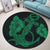 Hawaiian Anchor Poly Tribal Hibiscus Polynesian Round Carpet Green - AH - Polynesian Pride