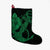 Hawaiian Anchor Poly Tribal Hibiscus Polynesian Christmas Stocking Green - AH Christmas Stocking 26 X 42 cm Black - Polynesian Pride