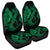 Hawaiian Anchor Poly Tribal Hibiscus Polynesian Car Seat Covers Green - AH Universal Fit Black - Polynesian Pride