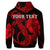 Custom Hawaiian Anchor Poly Tribal Hibiscus Polynesian Hoodie Red - Polynesian Pride