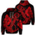 Hawaiian Anchor Poly Tribal Hibiscus Polynesian Zip Hoodie Red Unisex Art - Polynesian Pride