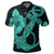 Hawaiian Anchor Poly Tribal Hibiscus Polynesian Polo Shirt Turquoise - Polynesian Pride