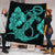 Hawaiian Anchor Poly Tribal Hibiscus Polynesian Premium Quilts Turquoise - AH - Polynesian Pride