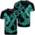 Hawaiian Anchor Poly Tribal Hibiscus Polynesian T Shirt Turquoise Unisex Black - Polynesian Pride