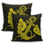 Hawaiian Anchor Poly Tribal Hibiscus Polynesian Pillow Covers Yellow - AH - Polynesian Pride