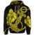 Hawaiian Anchor Poly Tribal Hibiscus Polynesian Zip Hoodie Yellow - Polynesian Pride