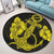 Hawaiian Anchor Poly Tribal Hibiscus Polynesian Round Carpet Yellow - AH - Polynesian Pride