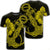 Hawaiian Anchor Poly Tribal Hibiscus Polynesian T Shirt Yellow Unisex Black - Polynesian Pride