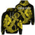 Custom Hawaiian Anchor Poly Tribal Hibiscus Polynesian Hoodie Yellow Unisex Art - Polynesian Pride