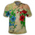 Hawaiian Blue and Red Hibiscus Polynesian Polo Shirt - Polynesian Pride