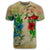 Hawaiian Blue and Red Hibiscus Polynesian T Shirt - Polynesian Pride