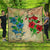 Hawaiian Blue And Red Hibiscus Polynesian Premium Quilts - AH Black - Polynesian Pride