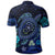 Hawaiian Blue Ocean Honu and Flowers Polo Shirt - Polynesian Pride