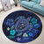 Hawaiian Blue Ocean Honu And Flowers Round Carpet AH - Polynesian Pride