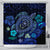 Hawaiian Blue Ocean Honu And Flowers Shower Curtain AH 177 x 172 (cm) Black - Polynesian Pride