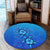 Hawaiian Blue Turtle and Hibiscus Polynesian Round Carpet - AH - Polynesian Pride