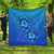 Hawaiian Blue Turtle and Hibiscus Polynesian Premium Quilts - AH Black - Polynesian Pride