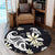 Hawaiian Butterfly Plumeria Polynesian Round Carpet - AH - Polynesian Pride