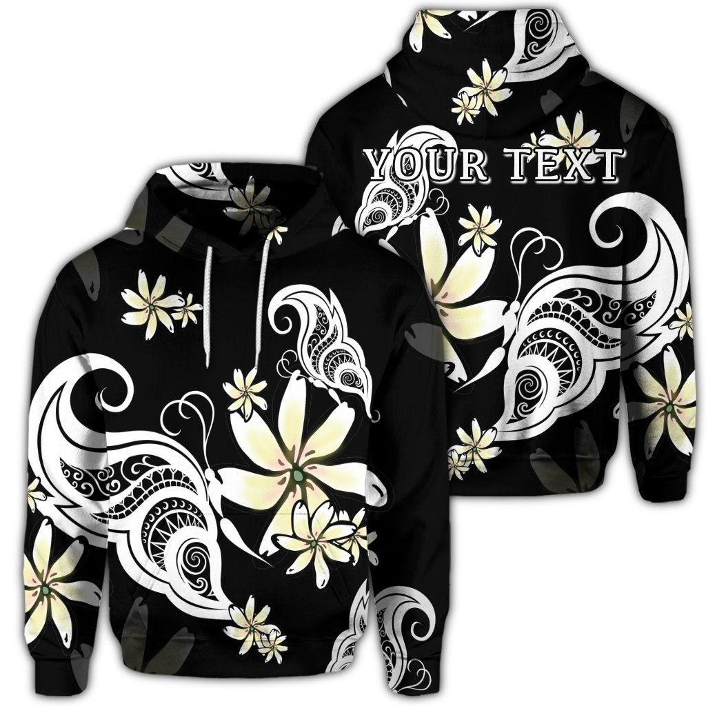 Custom Hawaiian Butterfly Plumeria Polynesian Hoodie Unisex Art - Polynesian Pride