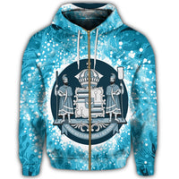 Hawaiian Coat of Arms Polynesian Zip Hoodie - Polynesian Pride