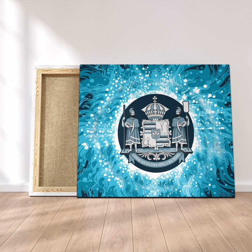 Hawaiian Coat Of Arms Polynesian Canvas - AH Canvas Poly-cotton - Polynesian Pride