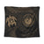 Hawaiian Coat Of Arms Turtle Polynesian Tapestry Gold AH Wall Tapestry Black - Polynesian Pride