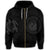 Hawaiian Coat of Arms Turtle Polynesian Zip Hoodie Gray - Polynesian Pride