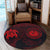 Hawaiian Coat Of Arms Turtle Polynesian Round Carpet Red AH - Polynesian Pride