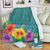Hawaiian Colorful Hibiscus Polynesian Premium Blankets - AH White - Polynesian Pride