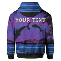 Custom Hawaiian Dolphin In Night Polynesian Hoodie - Polynesian Pride