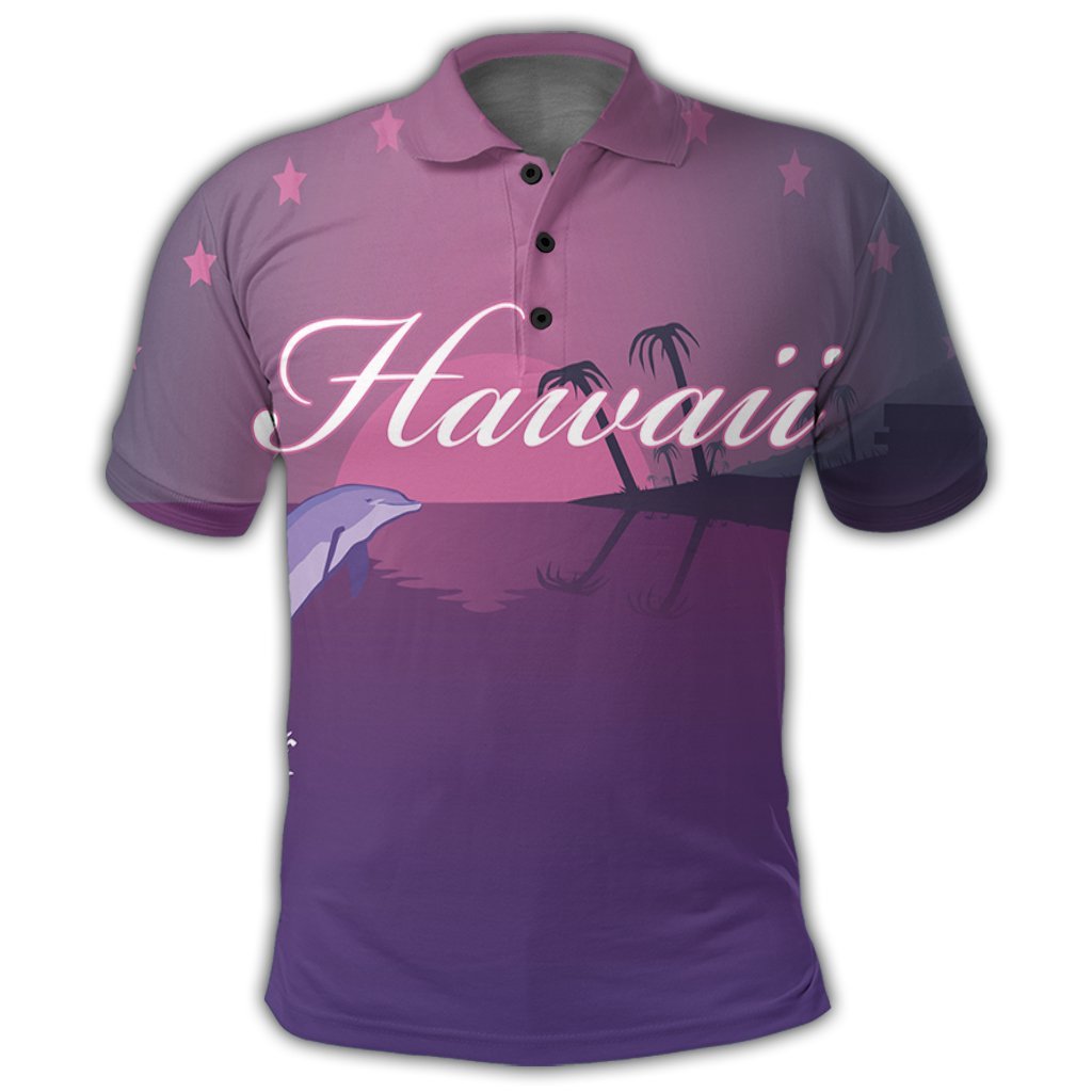 Hawaiian Dolphin Violet Polynesian Polo Shirt - Polynesian Pride