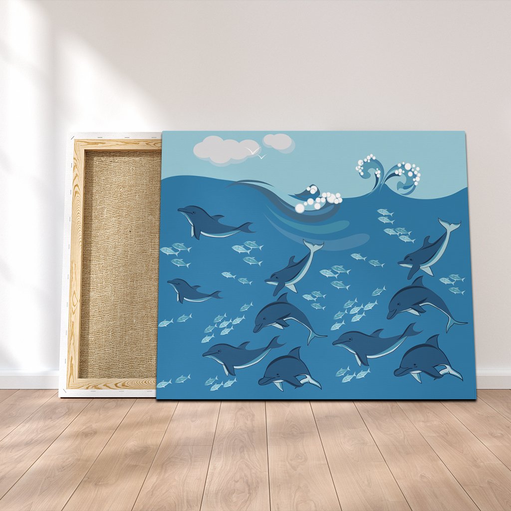 Hawaiian Dolphins Polynesian Canvas - AH Canvas Poly-cotton - Polynesian Pride