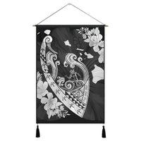 Hawaiian Fish Hook Hibiscus Banzai Surfing Polynesian Hanging Poster - AH Hanging Poster Cotton And Linen - Polynesian Pride