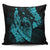 Hawaiian Fish Hook Hibiscus Banzai Surfing Polynesian Pillow Covers Blue - AH Pillow Covers Black - Polynesian Pride