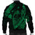 Hawaiian Fish Hook Hibiscus Banzai Surfing Polynesian Bomber Jacket Green - AH - Polynesian Pride