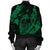 Hawaiian Fish Hook Hibiscus Banzai Surfing Polynesian Bomber Jacket Green - AH - Polynesian Pride