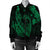 Hawaiian Fish Hook Hibiscus Banzai Surfing Polynesian Bomber Jacket Green - AH - Polynesian Pride