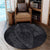 Hawaiian Fish Hook Hibiscus Banzai Surfing Polynesian Round Carpet Grey - AH - Polynesian Pride