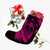 Hawaiian Fish Hook Hibiscus Banzai Surfing Polynesian Christmas Stocking Pink - AH - Polynesian Pride