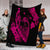 Hawaiian Fish Hook Hibiscus Banzai Surfing Polynesian Premium Blankets Pink - AH - Polynesian Pride