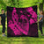 Hawaiian Fish Hook Hibiscus Banzai Surfing Polynesian Premium Quilts Pink - AH Black - Polynesian Pride