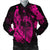 Hawaiian Fish Hook Hibiscus Banzai Surfing Polynesian Bomber Jacket Pink - AH Black Unisex - Polynesian Pride